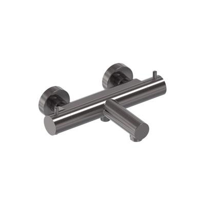 Badthermostaat MAY Opbouw Met Vaste Uitloop Geborsteld Carbon Black PVD