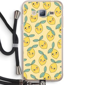 Citroenen: Samsung Galaxy J3 (2016) Transparant Hoesje met koord