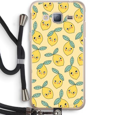 Citroenen: Samsung Galaxy J3 (2016) Transparant Hoesje met koord