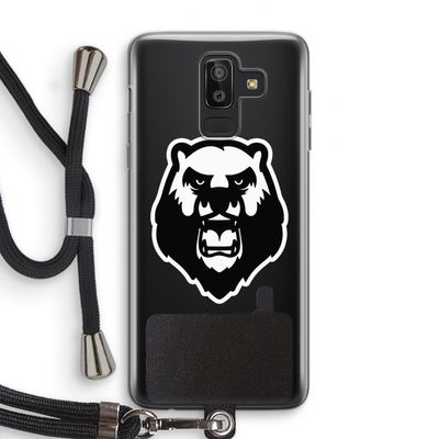 Angry Bear (white): Samsung Galaxy J8 (2018) Transparant Hoesje met koord