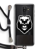 Angry Bear (white): Samsung Galaxy J8 (2018) Transparant Hoesje met koord