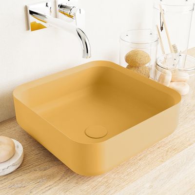 MONDIAZ BINX Waskom solid surface 36cm kleur Ocher / Ocher
