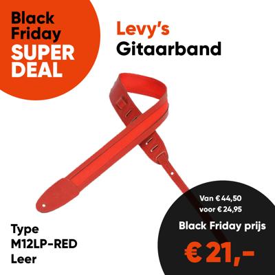Levy's M12LP-RED Lederen en Polyester Gitaarband Rood - Aanbieding