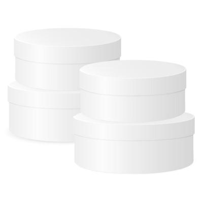Ronde witte hobby knutsel dozen van karton - 4x stuks - 14.5x5.5 cm en 12.5x5 cm - cadeauverpakking