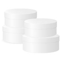 Ronde witte hobby knutsel dozen van karton - 4x stuks - 14.5x5.5 cm en 12.5x5 cm - cadeauverpakking