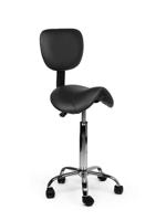 Zadelkruk office rugleuning medium harde wielen zw