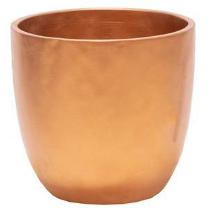 Plantenpot/bloempot - keramiek - brons - D14 x H13 cm