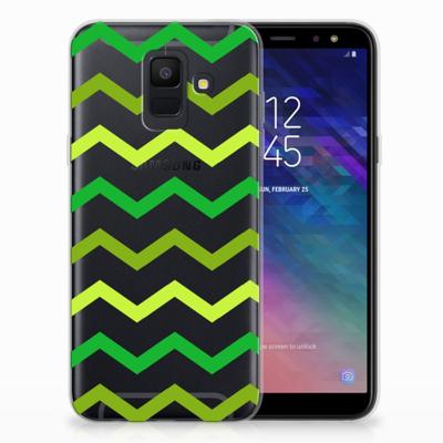 Samsung Galaxy A6 (2018) | TPU bumper | Zigzag Groen