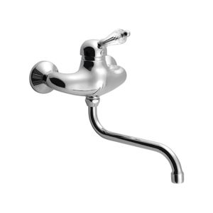 Badmengkraan Sapho Kirké 1-hendel Kristal Retro Uitloop Gebogen 20 cm Chroom Sapho