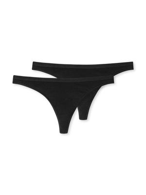 Schiesser - 2p String - 95-5 - zwart, Maat:44