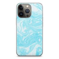 Waterverf blauw: iPhone 13 Pro Transparant Hoesje