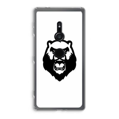 Angry Bear (white): Sony Xperia XZ2 Transparant Hoesje