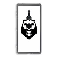 Angry Bear (white): Sony Xperia XZ2 Transparant Hoesje