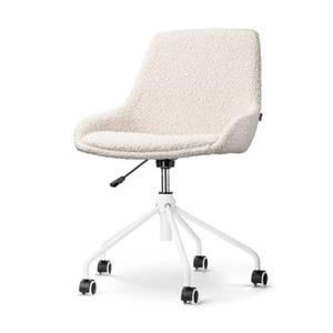 Nolon Nout-Isa Bureaustoel Bouclé Beige - Stof - Wit Onderstel