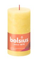 Rustiek stompkaars shine 130/68 sunny yellow - Bolsius - thumbnail