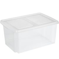 Sunware opslagbox kunststof 51 liter transparant 59 x 39 x 29 cm met deksel - Opbergbox