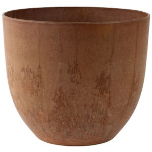 Bloempot/plantenpot van gerecycled kunststof terra bruin D28 en H24 cm