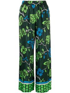 P.A.R.O.S.H. pantalon en soie à fleurs - Vert