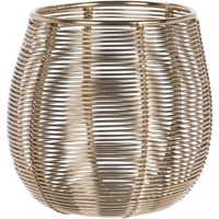 Metalen design windlicht/kaarsenhouder goud 9.5 cm   -