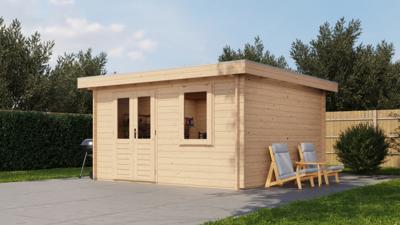 Lugarde Select Blokhut Winterswijk 400x400cm - Onbehandeld- Plat dak- - Lugarde Select