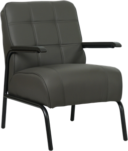 Donkergrijze leren industriële retro fauteuil Ahead - Hermes Leer Antracite (donkergrijs leer)