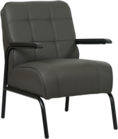 Donkergrijze leren industriële retro fauteuil Ahead - Hermes Leer Antracite (donkergrijs leer)