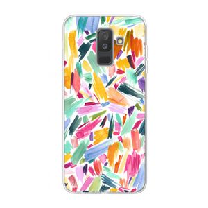 Watercolor Brushstrokes: Samsung Galaxy A6 Plus (2018) Transparant Hoesje