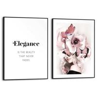 Reinders - Flower Elegance - Schilderijen set 2x 40x30cm Zwart