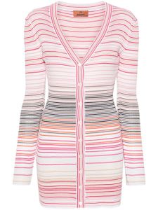 Missoni cardigan rayé à col v - Rouge