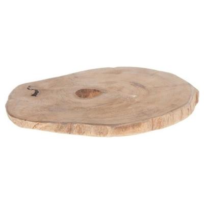 Boomschijf - 23 x 2 cm - Teak hout - kaarsenbord - serveerplank - woondecoratie