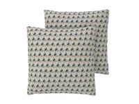 LIVARNO Set van 2 kussenslopen 50 x 60 cm (Beige/donkerblauw)