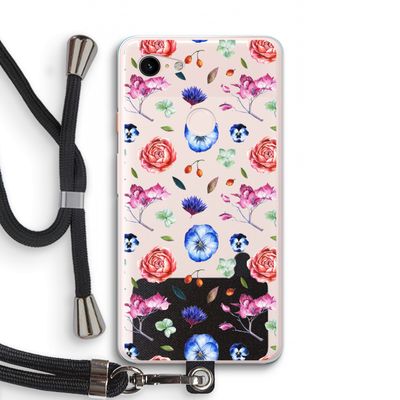 Bloemetjes: Pixel 3 XL Transparant Hoesje met koord