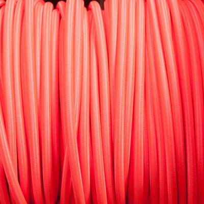 Strijkijzersnoer Fluor roze rond stoffen snoer per meter