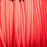 Strijkijzersnoer Fluor roze rond stoffen snoer per meter