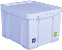 Really Useful Box opbergdoos 35 liter, neonwit met witte handvaten - thumbnail
