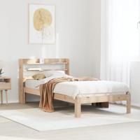 Bedframe met hoofdbord massief grenenhout 90x200 cm