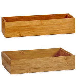 Kast/lade/make-up sorteer organizer bamboe hout bakjes - Set van 4x stuks