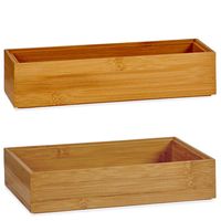 Kast/lade/make-up sorteer organizer bamboe hout bakjes - Set van 4x stuks