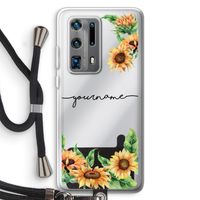 Zonnebloemen: Huawei P40 Pro Plus Transparant Hoesje met koord