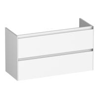 Brauer Inspire - Onderkast Ondiep - 100 cm - met 2 Softclose Lades Greeploos en 1 Sifon Uitsparing - Mat Wit