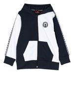 Aigner Kids hoodie zippé à design colour block - Bleu - thumbnail