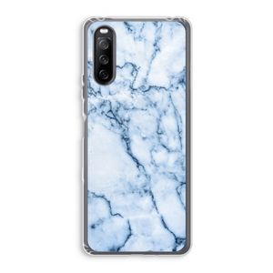 Blauw marmer: Sony Xperia 10 III Transparant Hoesje