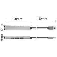 USB-A hub 2.0, 4 port USB-A