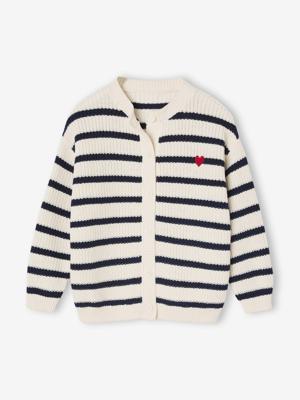 Meisjesvest met versieringen ecru