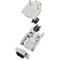 TRU COMPONENTS TCDTPKM09HDP15K 7708672-SR D-sub male connectorset 180 ° Aantal polen: 15 Soldeerkelk 1 stuk(s)