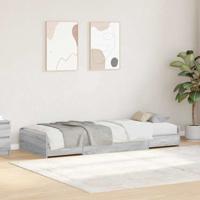 Opbergbedframe met hoofdeinde Grijs Sonoma 75 x 190 cm Bewerkt hout