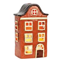 Lichthuis van aardewerk, rood (B/H/D) 13x22x9cm