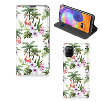 Samsung Galaxy A31 Hoesje maken Flamingo Palms - thumbnail