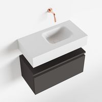 Toiletmeubel Mondiaz Andor | 60 cm | Meubelkleur Dark grey | Lex vrijhangend wastafel Talc Rechts | Zonder kraangat