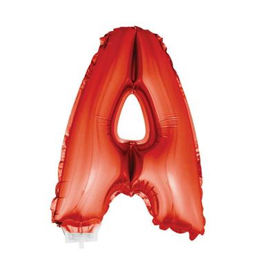 Folieballon letter A - 41 cm - rood - feestdecoratie - versiering